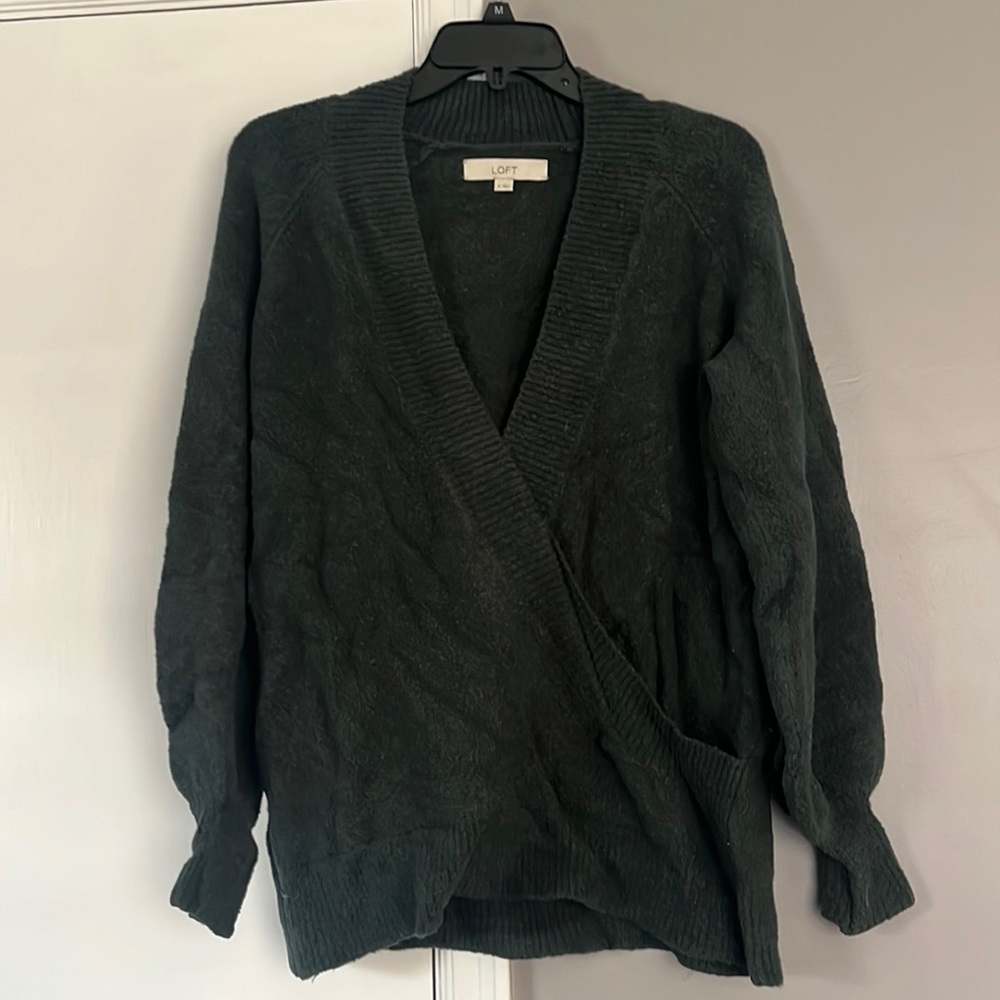 Green wrap sweater